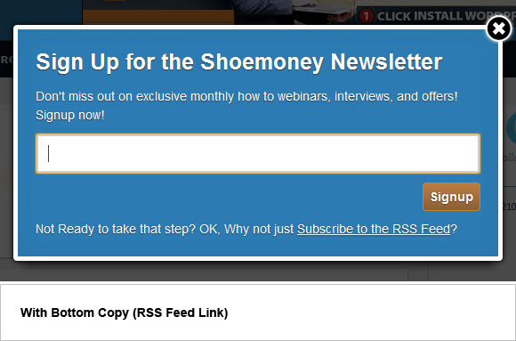 Opt in Email Newsletter Popup Best Practices for 2012