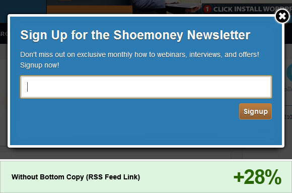 Opt in Email Newsletter Popup Best Practices for 2012