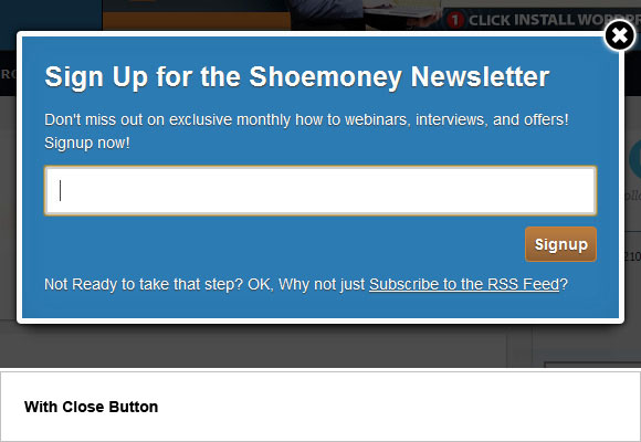 Opt in Email Newsletter Popup Best Practices for 2012